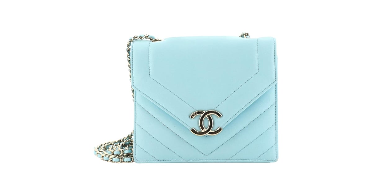 CHANEL Lambskin Chevron Quilted Coco Envelope Flap