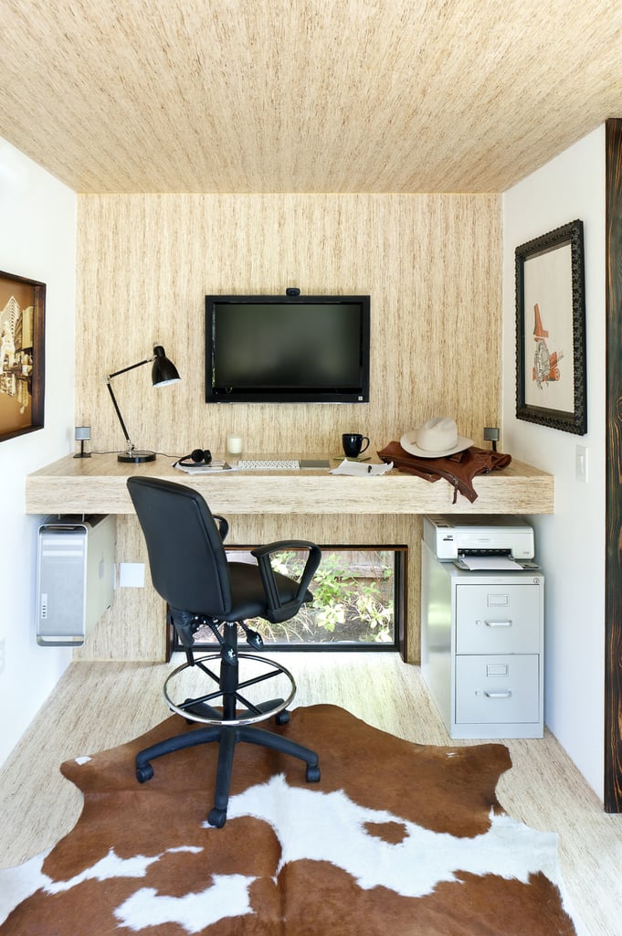 A desk and filing cabinets fit comfortably inside the light-filled unit.