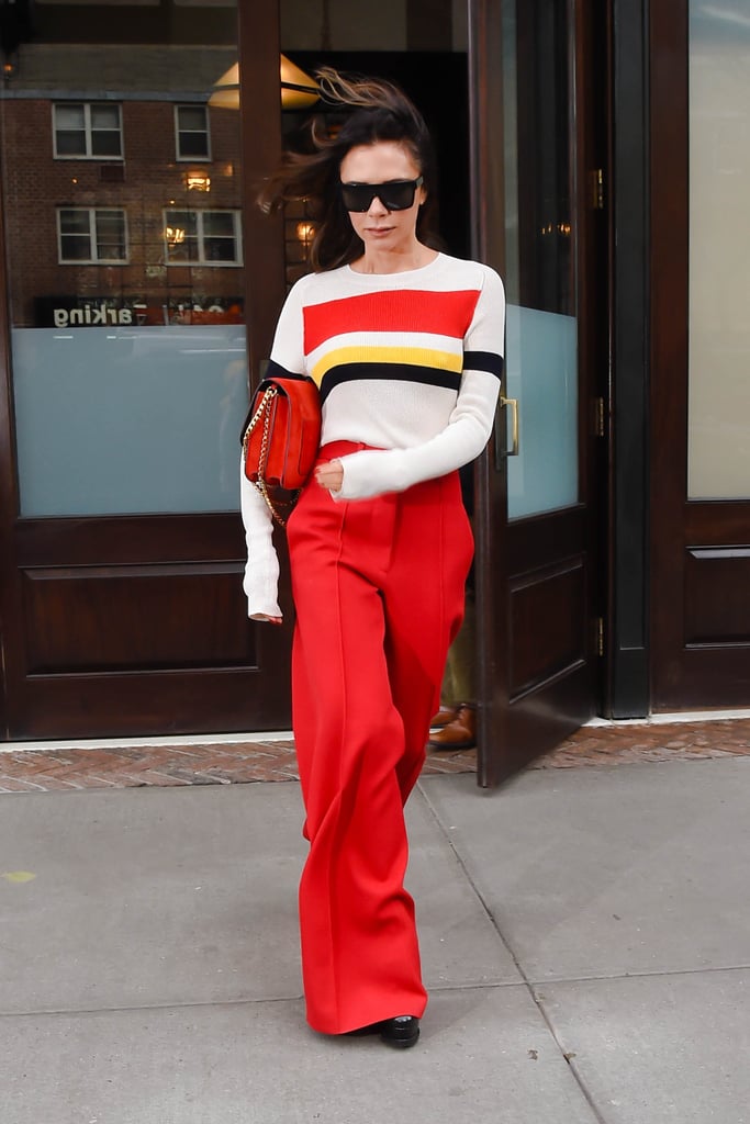 Victoria Beckham's Red Trousers November 2018