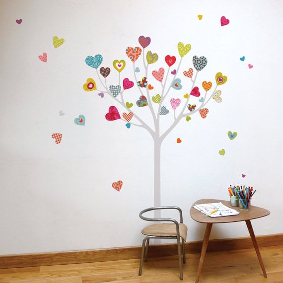 heart tree decal