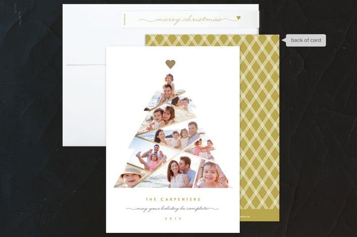 Complete Tree Foil-Pressed Holiday Cards