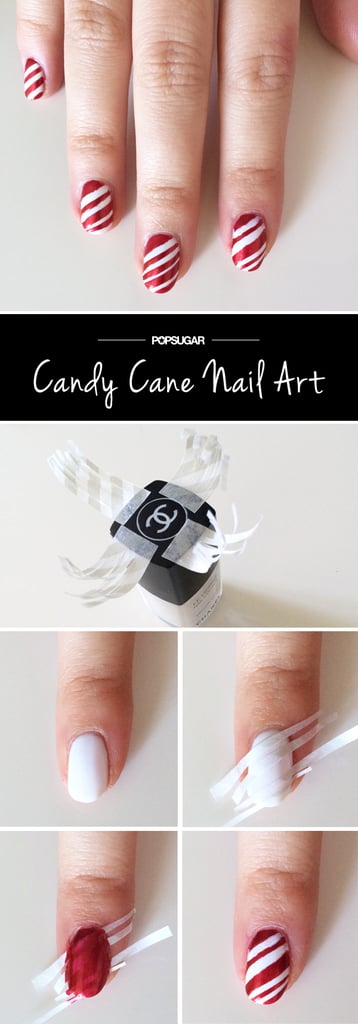 Candy Cane Nail Art Tutorial | POPSUGAR Beauty