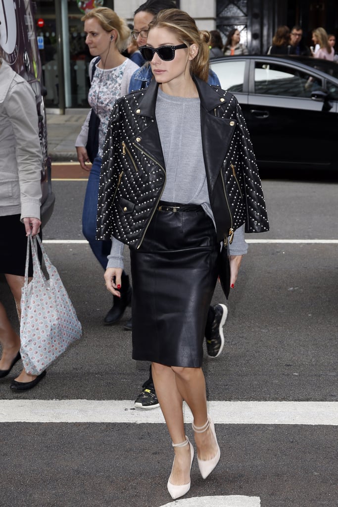 Hack: Invest in an embellished moto jacket that will come in handy when you're wearing anything from a sweatshirt and leather pencil skirt to jeans and loafers. Even when your neutral pieces are simple as can be, the coat will do all the talking.