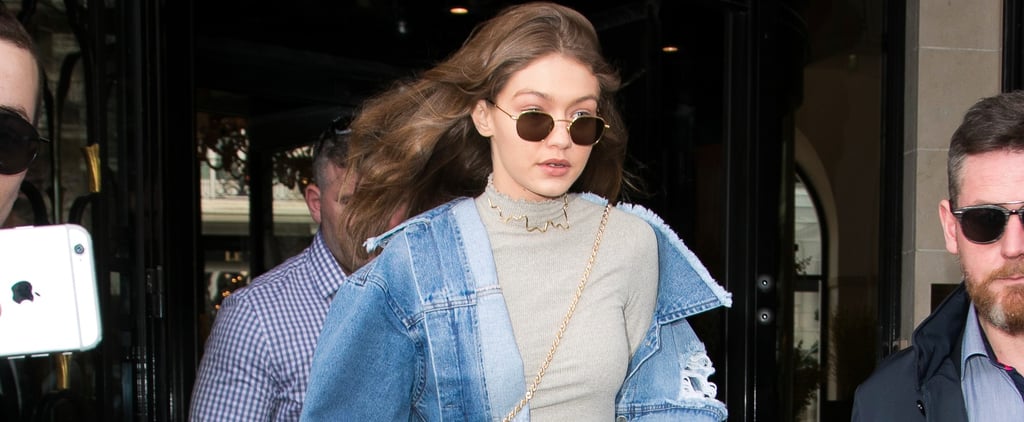 Gigi Hadid Denim Outfit at Paris Fashion Week Fall 2017
