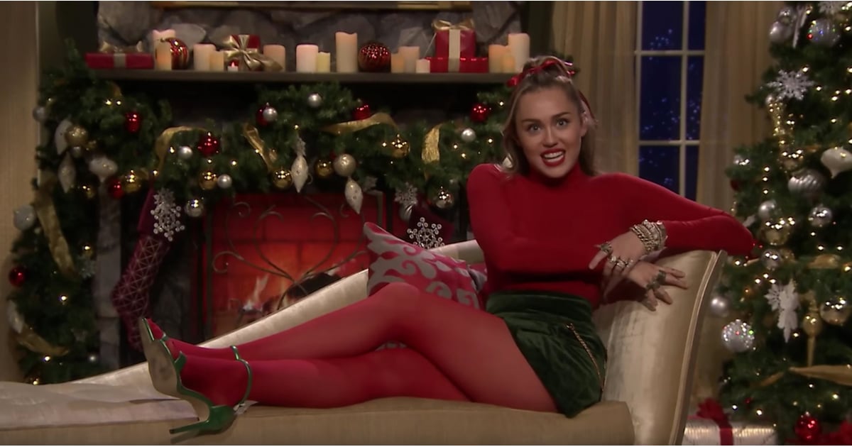 Miley Cyrus's New Version of "Santa Baby" on Jimmy Fallon POPSUGAR