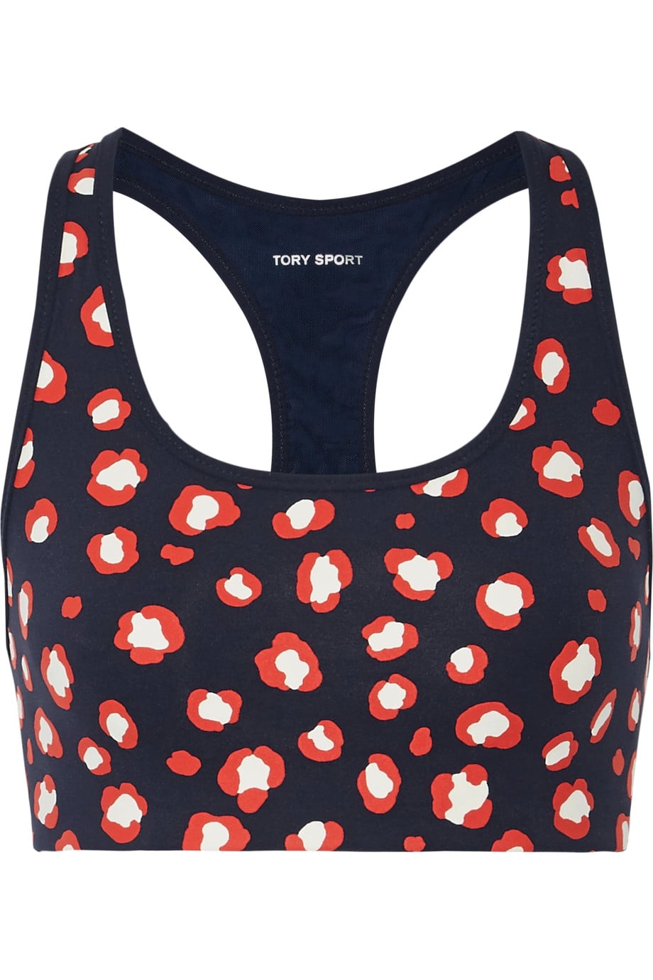 red and white sports bra