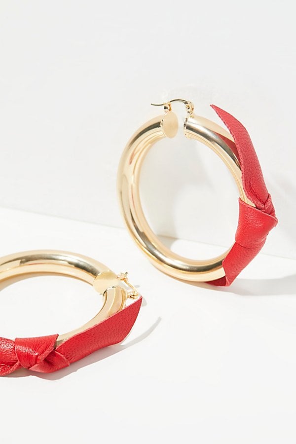 Leather Wrapped Tube Hoops by Artizan Joyeria