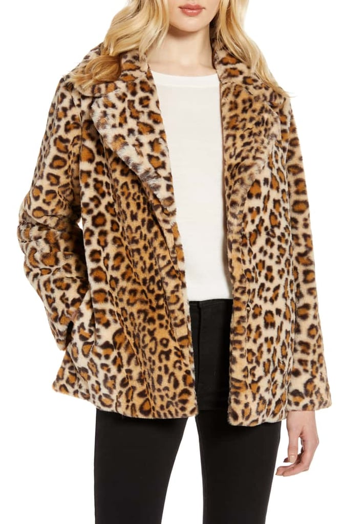 halogen faux fur coat