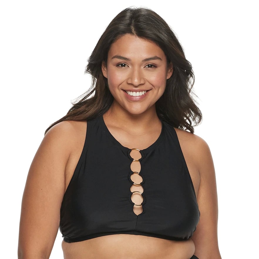 Kohl's Plus Size Racerback High-Neck Bikini Top