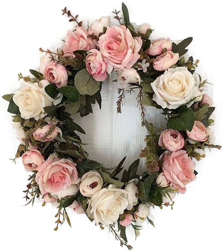 Adeeing 13'' Handmade Peony Flower Wreath