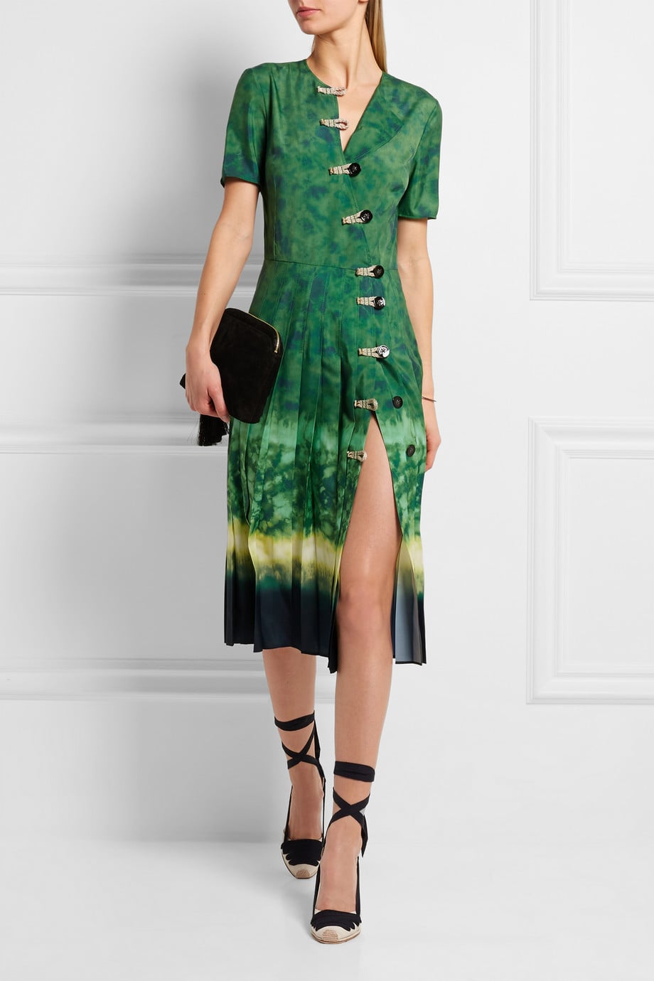 Green tie dye top dress