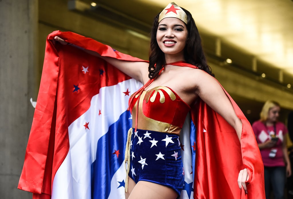 One can never go wrong with Wonder Woman! We like how this cosplayer opted for a more muted red pout to let her costume shine.