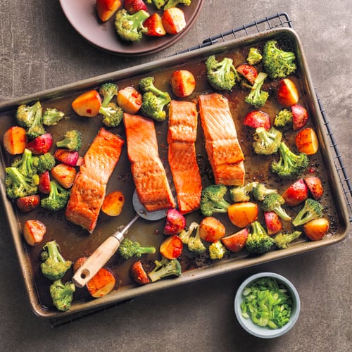 Asian Salmon SheetPan Dinner Recipe POPSUGAR Food
