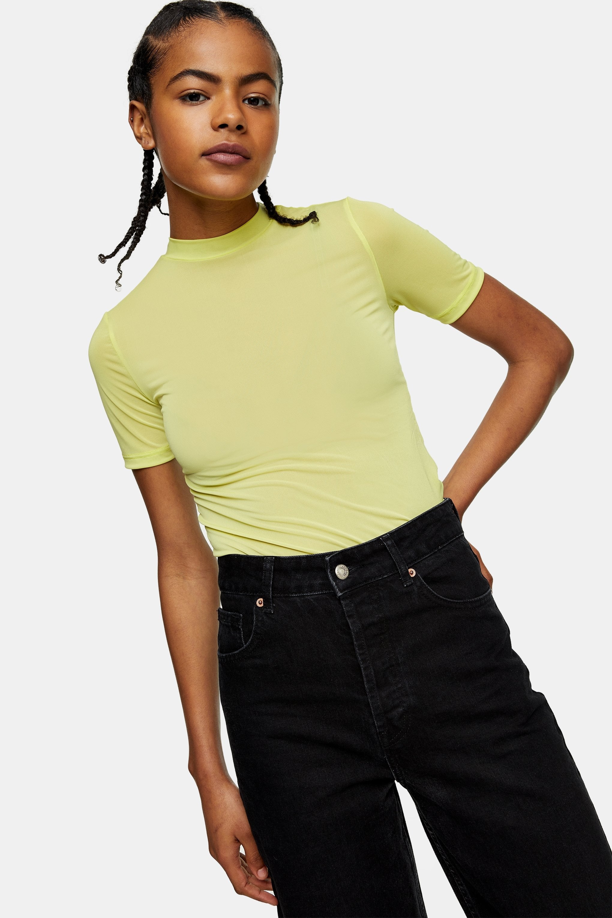 Yellow sheer top discount