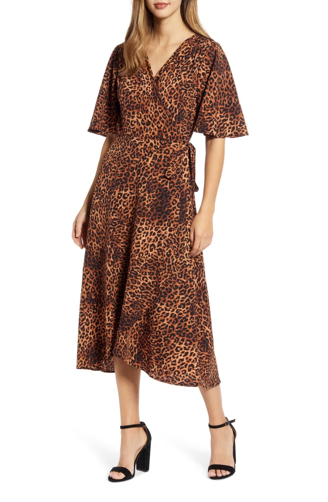 Bobeau Orna Print Wrap Dress