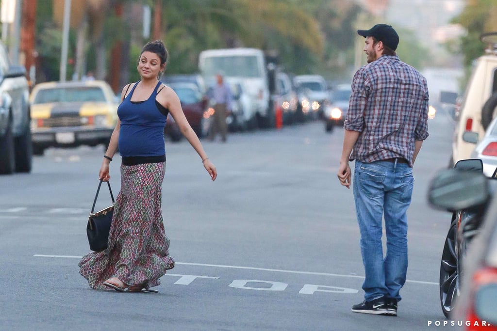 Pregnant Mila Kunis and Ashton Kutcher on a Date