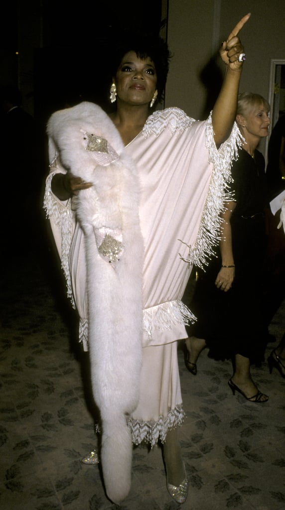 Oprah arrived in style at the 1986 Golden Globe Awards.