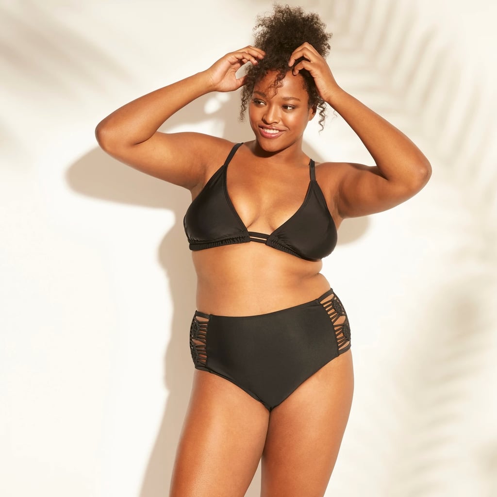 Plus-Size Macrame Back Bikini Top and Macrame Inset High Waist-Bikini Bottoms | Meet Target's Swimsuits That Are Cute on Every Curve — Shop Our Favorites | POPSUGAR Fashion Photo 15