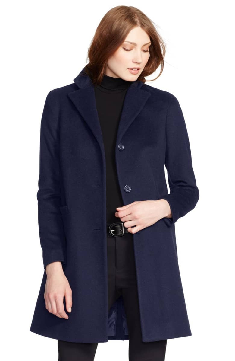 Ralph Lauren Wool Blend Reefer Coat