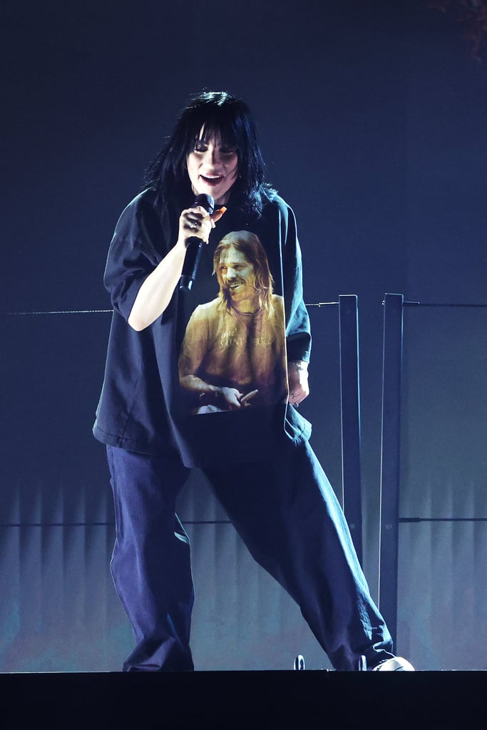 Billie Eilish Wears Taylor Hawkins Shirt at 2022 Grammys