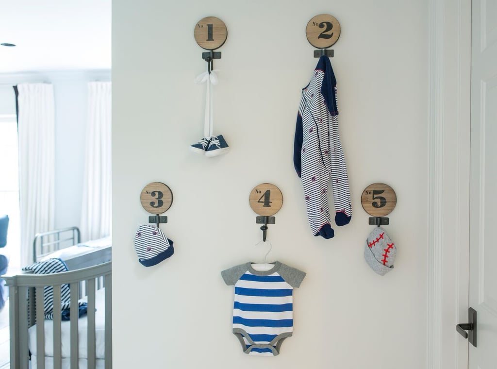 The sports theme was carried through with a set of six Maesa Wall Hooks ($43).