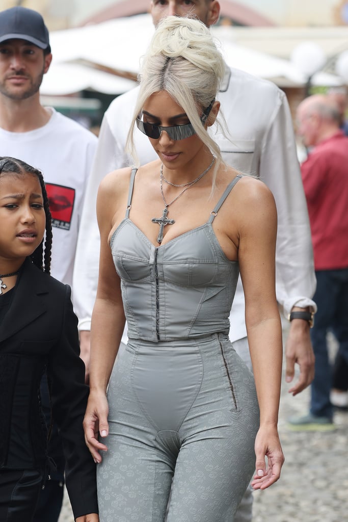 Kim Kardashian's Pamela Anderson Messy Bun in Italy