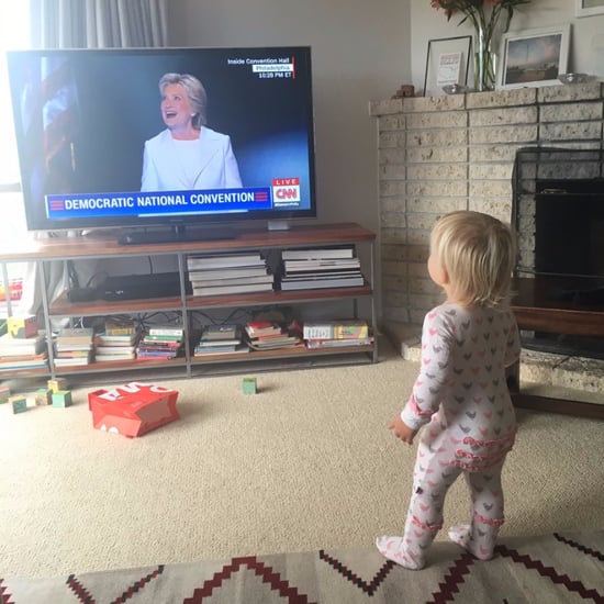 Little Girls Watching Hillary Accept Nomination at DNC