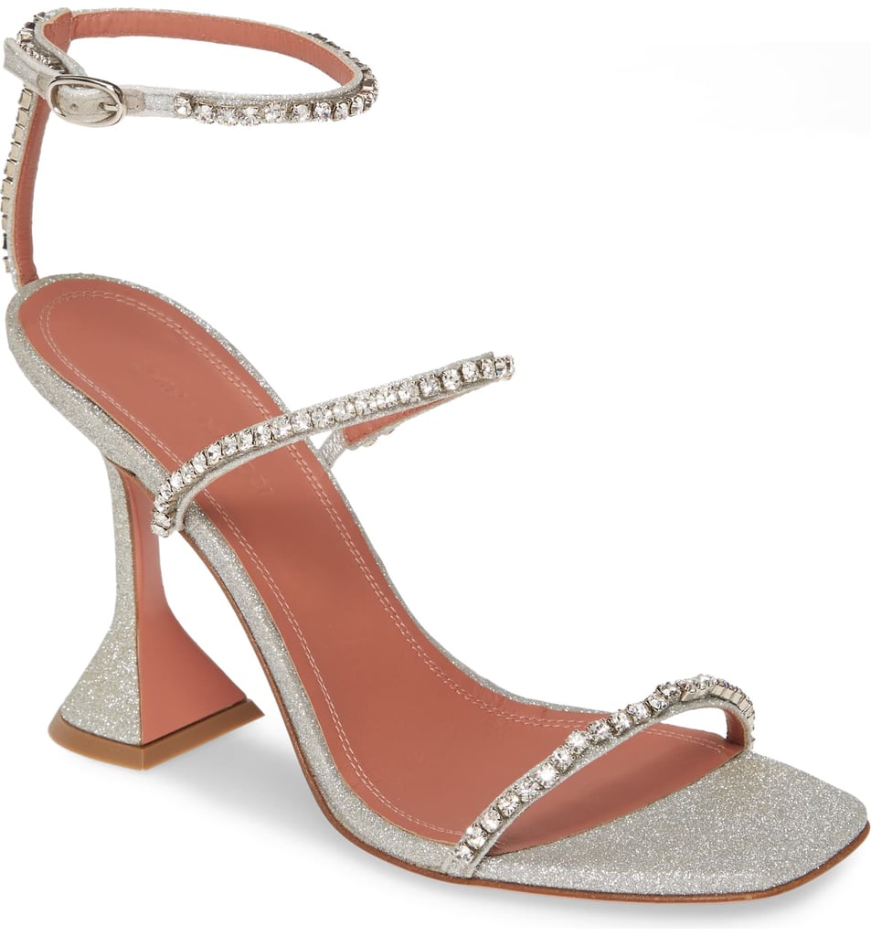 Amina Muaddi Gilda Crystal Ankle Strap Sandals