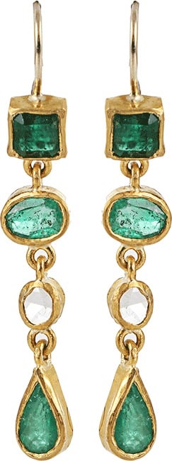 BOAZ KASHI Kiyojo Emerald Drop Earrings ($7,590)
