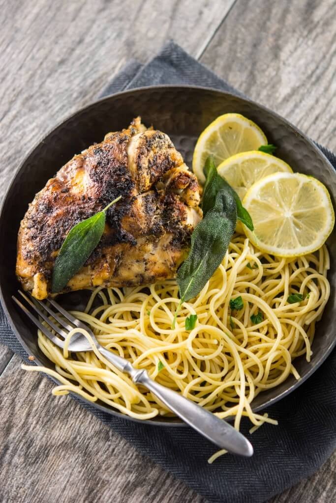 Slow-Cooker Sage Butter Chicken With Lemon Pasta