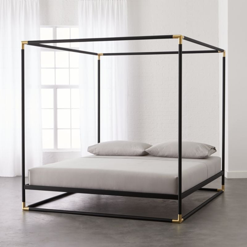 Renata: Frame Black King Canopy Bed