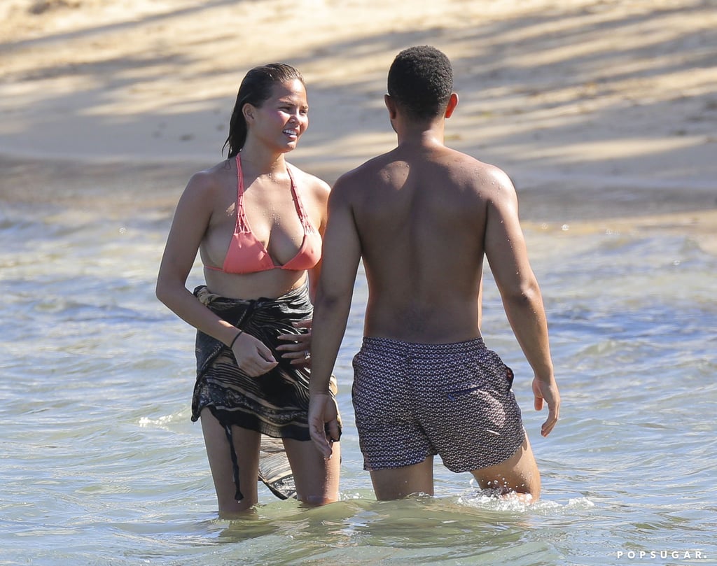 Chrissy Teigen and John Legend Beach Vacation Pictures