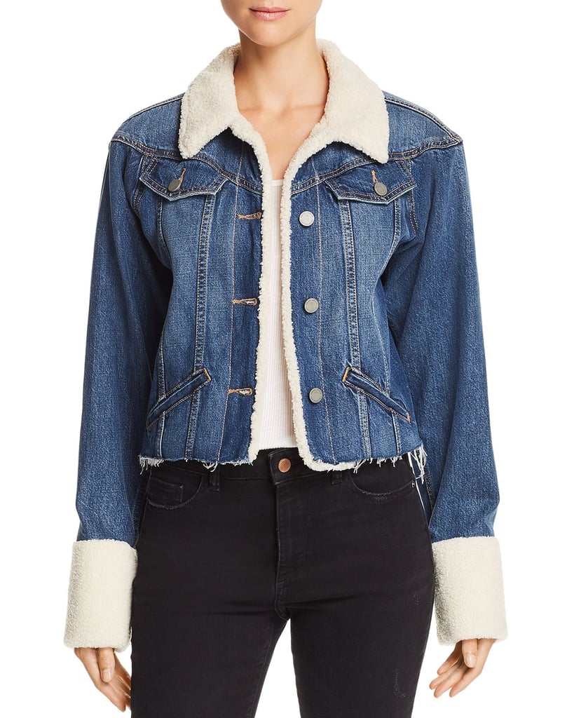 Paige Tori Sherpa-Trimmed Denim Jacket