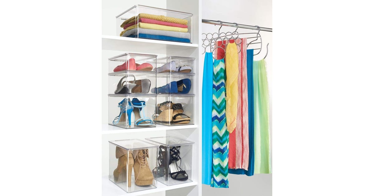 mDesign Stackable Closet Plastic Storage Bin Box Ways to Organize