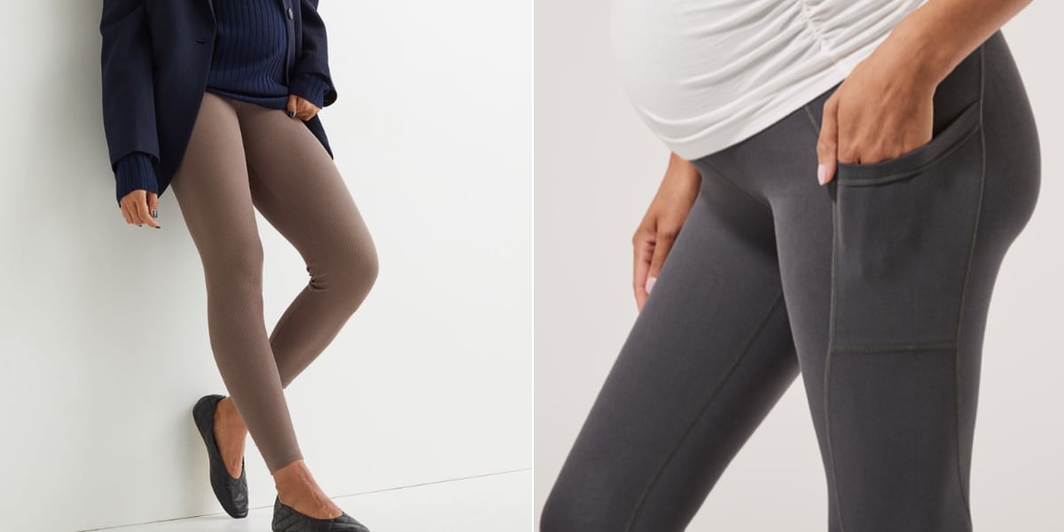 NEW POCKETS!! Black Maternity Leggings Tek Gear XL Full Belly Panel Workout  Gym