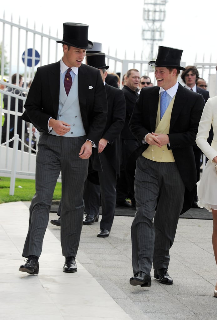 William and Harry donned top hats and tails during Derby Day in June 2011.