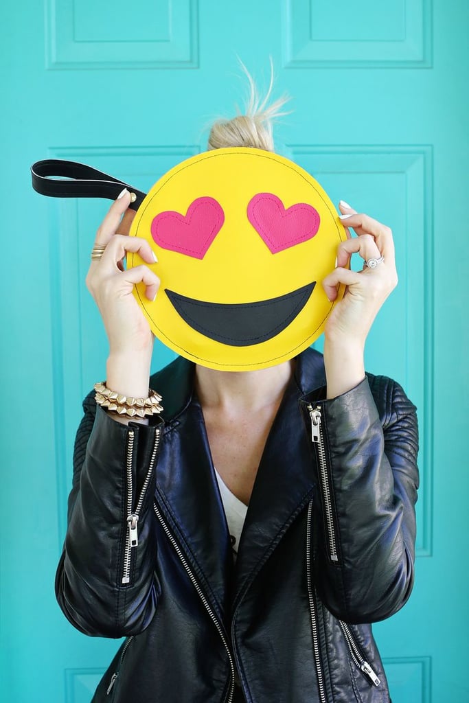 I was planning on just making the heart eyes emoji face, but once Elsie saw the finished bag, she loved it so much that she requested one of the annoyed "oh good grief" faces for her. They were so fast to make, that I had hers done in no time, and it turns out they look even cuter when they have a buddy nearby!
This little wristlet is perfect for a fun date where you don't want to lug around a bulky bag all night, but you still want your essentials nearby.