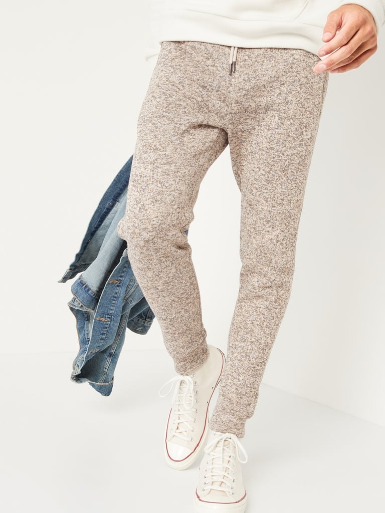 black sweater and sweatpants