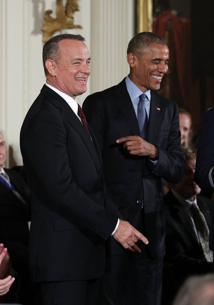 The 2016 Medal of Freedom ceremony, which honors individuals who have made "especially meritorious contributions to the security or national interests of the United States, to world peace, or to cultural or other significant public or private endeavors," also included honoree Tom Hanks.