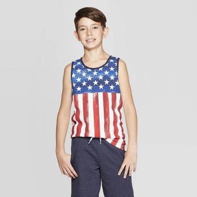 Boys' American Flag Sleeveless Tank Top