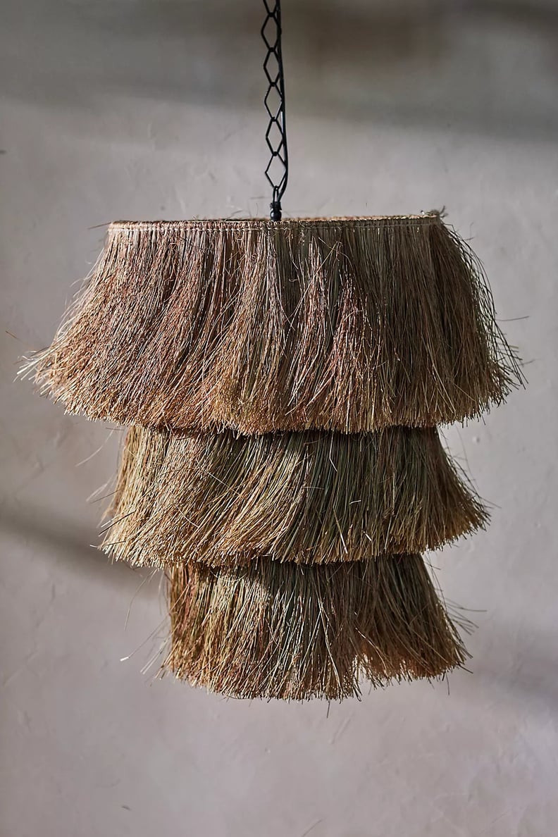 A Laid-Back Chandelier: A Seagrass ChaFringe Seagrass Chandelier