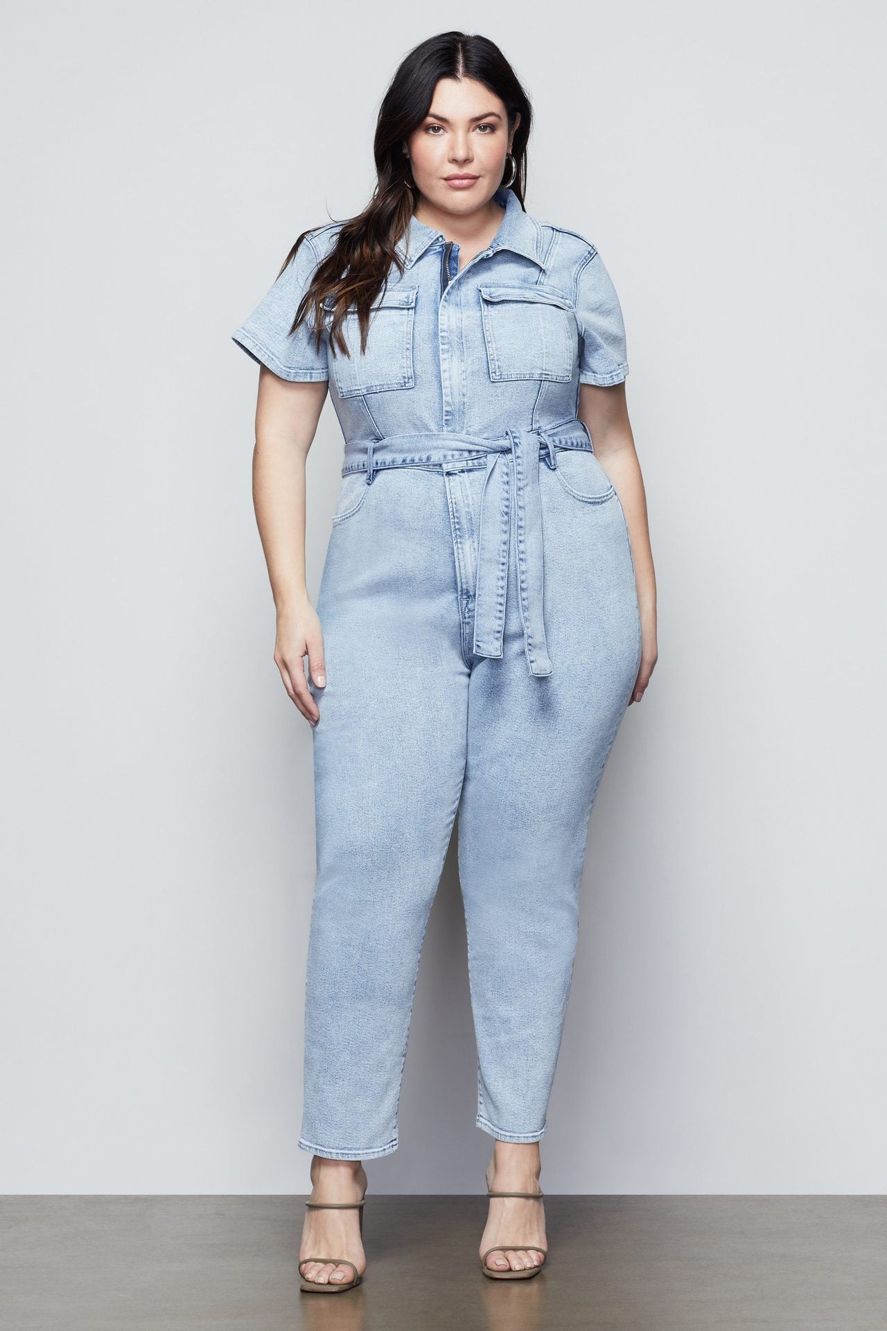 girl boss denim jumpsuit