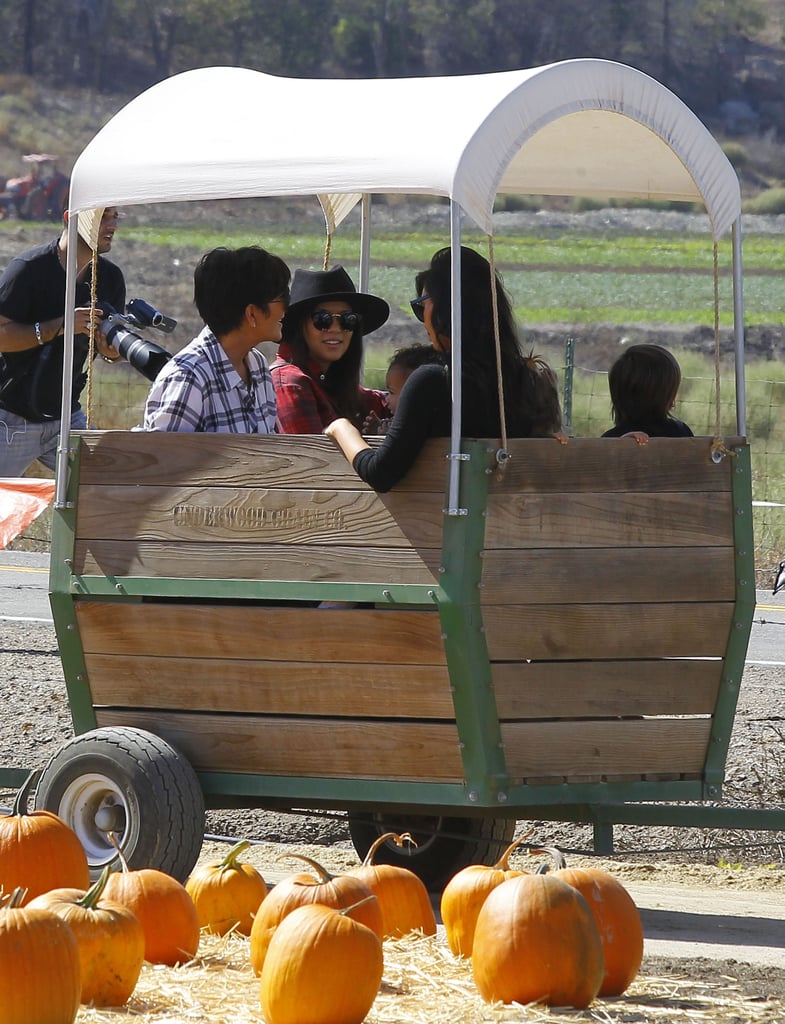 Kim Kardashian and North West at a Pumpkin Patch | Photos