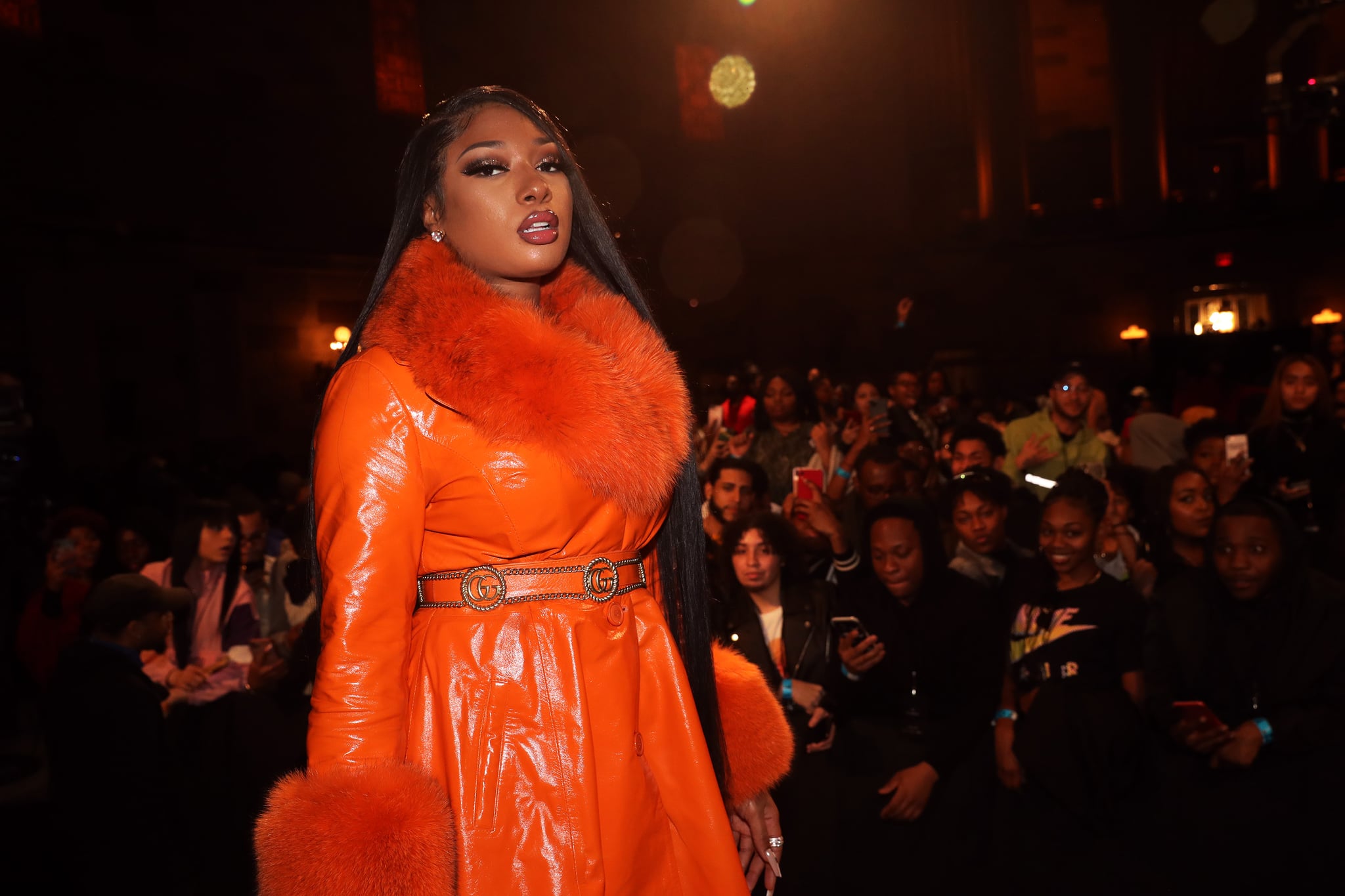 NEW YORK, NEW YORK - MARCH 10: Recording artist Megan Thee Stallion appears onstage at #CRWN  A Conversation With Elliott Wilson And Megan Thee Stallion at Gotham Hall on March 10, 2020 in New York City. (Photo by Johnny Nunez/WireImage)