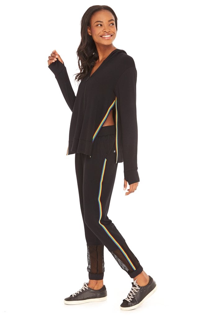 Terez Black Rainbow Tape Jogger