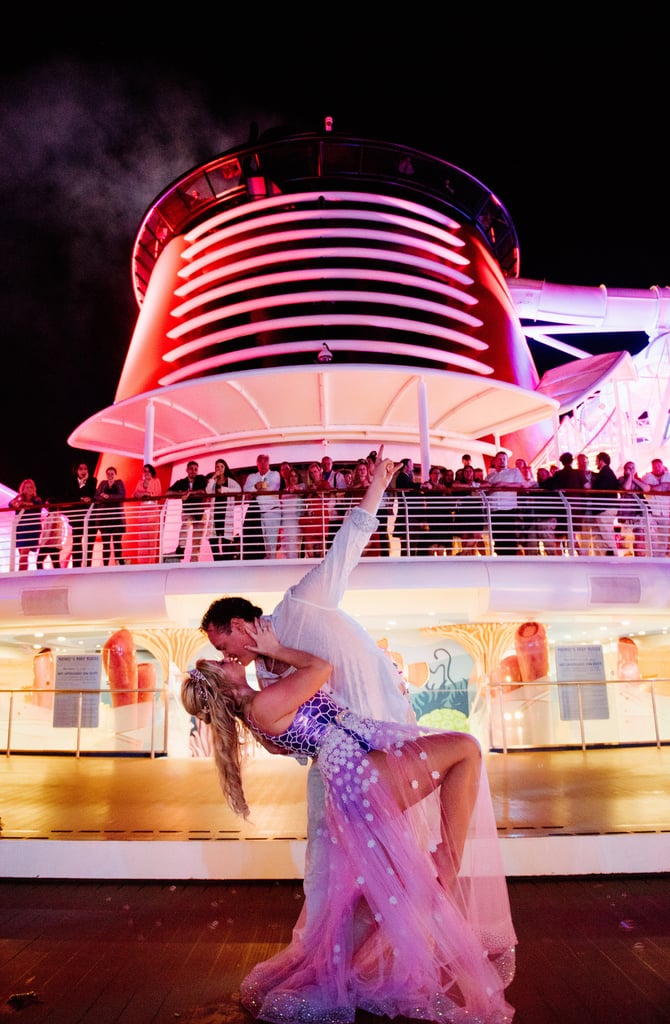 At the end of the evening, Colette switched into her final outfit – a dress inspired by the moment when Ariel emerges from the sea and walks towards Prince Eric in The Little Mermaid. Custom designed by Molly Nguyen Design, the purple body suit featured a sheer floor length skirt, dripping in sparkles and rhinestones.