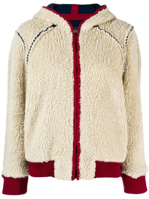 Chanel 2008s Shearling Effect Hooded Jacket
