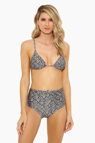Rosa Cha Serpent-Print Triangle Bikini Top