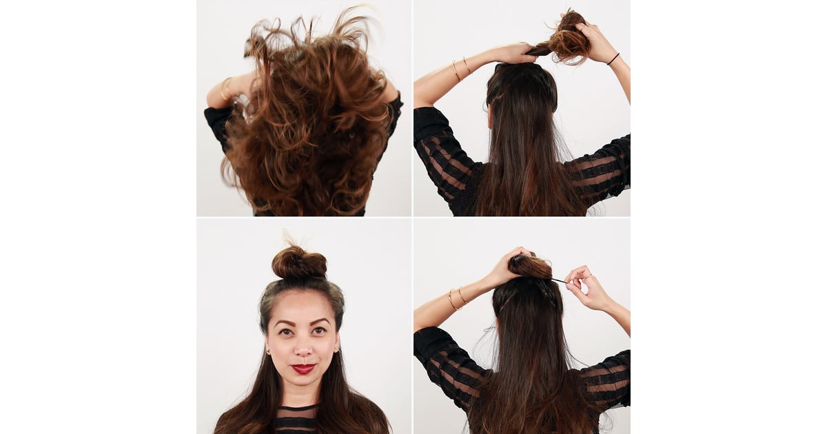 The Scrunch Method HalfUp Bun DIY POPSUGAR Beauty Photo 12