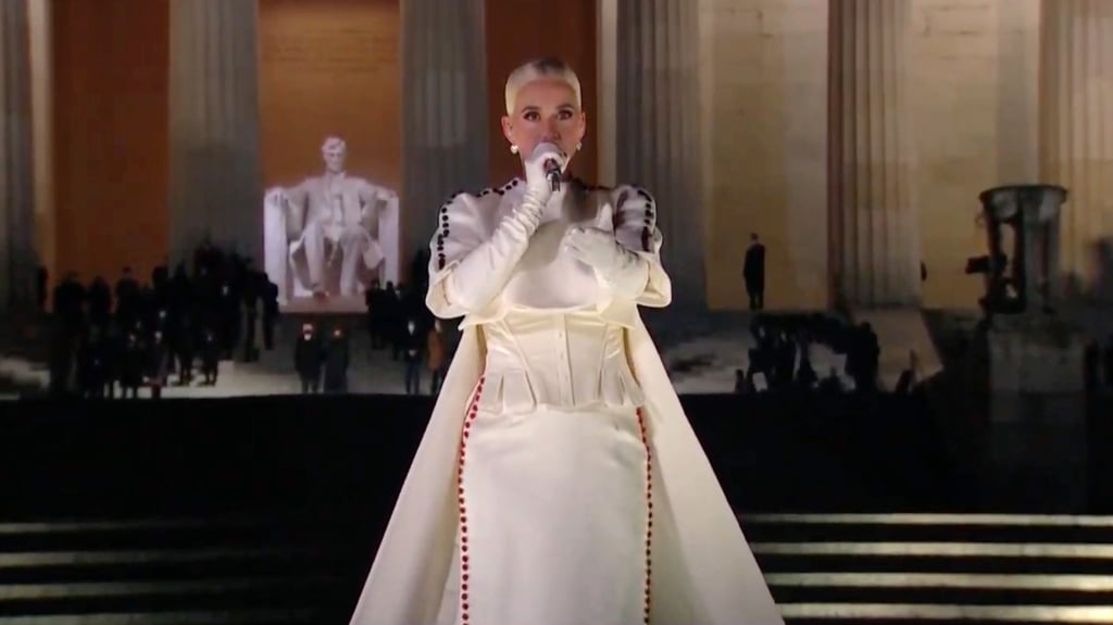 Katy Perry's Thom Browne Outfit at the 2021 Biden-Harris Inauguration